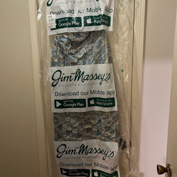 Lulu's Blue and Gold Floral Midi Dress - Picture 5 of 5